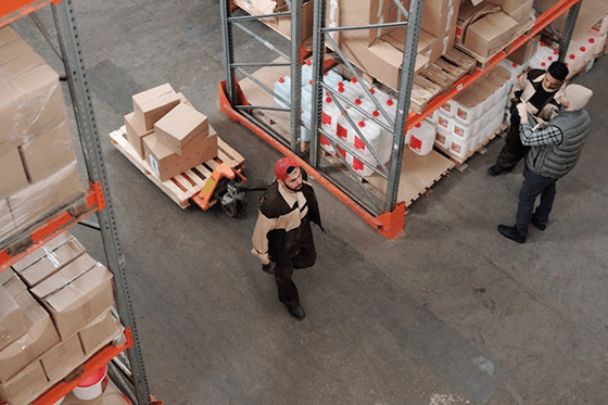 Warehouse team managing inventory for ShipPack Business operations